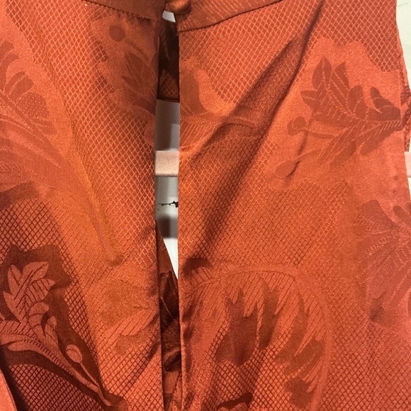 AFRM Rust Ruffle Silk Mini Dress - Picture 6 of 10